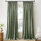 PONY DANCE Samtvorhang Kräuselband Samt Vorhänge Wohnzimmer 2er Set Gardinen Samt Salbeigrün Velvet Blackout Curtains (Gewicht: 300g/m²) Thermovorhang Kälteschutz Schiene, H 240 x B 132 cm