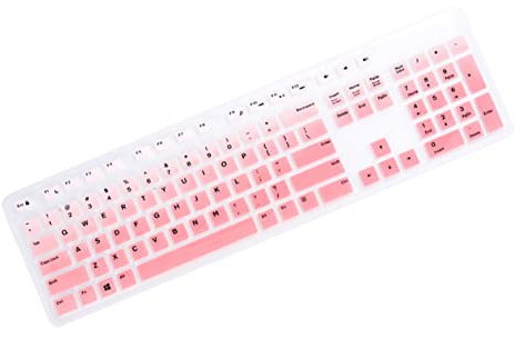 jojofuny Silicone Keyboard Skin for Kb216 Keyboard Cover Waterproof Gradient Pink