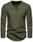 Meilicloth Mens Long SleeveT Shirts Henley T Shirt Casual Solid Pullover V Neck Top for Men Green M