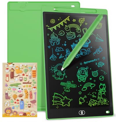 Genialba Tavoletta Grafica LCD Scrittura Colorato 10 Pollici, Lavagna da Disegno Cancellabile Portatile, Regalo Bambini, Tavoletta Grafica per Giochi Bambini 2 3 4 5 6 7 Anni Ragazze (Verde)