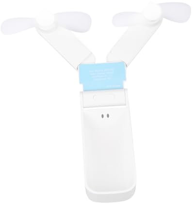 MERRYHAPY Mini Ventilateur Double Tête Usb Ventilateur De Bureau Électrique Rechargeable Pour Poche Et Voyage Blanc