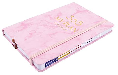 Terminkalender mit 312 Seiten, Pu Papier, Rosa, Englische Version