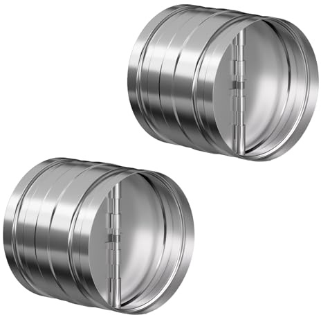 [Upgraded] Hon&Guan Duct Damper 4 inch, Backdraft Damper One-Way Airflow Backflow Preventer for 4 Inch Duct Dryer Vent Hose-2pcs