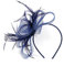 CCAIPU Fascinators Hut für Frauen, Blume Federn Mesh Hüte Tea Party Hut Derby Hut Haar Zubehör Hochzeit Hüte (Marineblau-A, One Size)