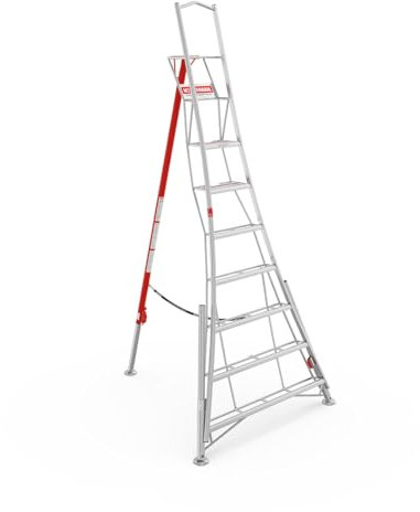 Henchman Aluminium Fully Adjustable PRO Tripod Ladder - 3 Adjustable Legs, For Professional Gardeners, 150kg Weight Limit, Lightweight, Durable (10ft / 3.0m)