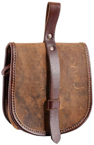 Battle-Merchant – Tasche Sindri aus Fettleder – Mittelalter Gürteltasche – kleine Ledertasche – LARP, Cosplay