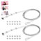 2 Stück Fotoseil, Fotodrahtseil 200 cm x 1,2 mm mit 24 Magneten, Fotoleine aus Metall, Fotoseil, Fotodraht mit Magneten zum Aufhängen von Fotos