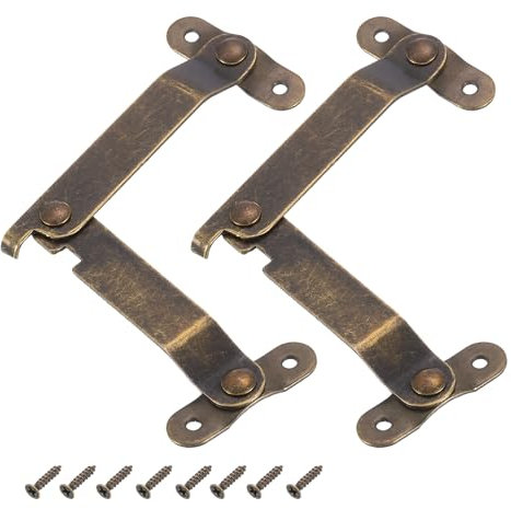 QUARKZMAN 2 Piezas Bisagras de Soporte Plegables para Tapa, Bisagras Giratorias de 180 Grados de Hierro, Bisagras de Estancia para Armario Cajas de Madera, Pequeñas
