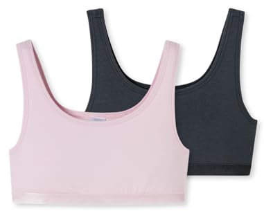 Schiesser Mädchen 2 Pack Unterwäsche Bustier - 95/5 Organic Bio Baumwolle - Größe 140 bis 176