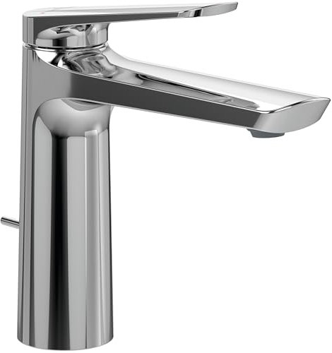 Villeroy & Boch Oasis robinetterie lavabo avec tirette - Robinet salle de bains av. cart. céram. - Robinet. lavabo écon. en eau facile à nettoyer - chrome