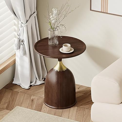 NIBHZ Nussbaum Farbe Sofa Beistelltisch Mobile Couchtisch Schlafzimmer Balkon Mini Retro Kleiner Tisch Moderne Einfache Nachttisch,A