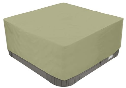 BaCover Copertura per Vasca Idromassaggio da Giardino, Telo Copri per Spa Quadrato in Tessuto Oxford 210D Impermeabile Resistente ai Raggi UV,più Dimensioni a Scelta,Beige,231x231x90cm
