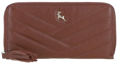 Ashwood Luxury Ladies’ Leather Purse – RFID-Protected Genuine Leather Wallet – Elegant Long Purse with 8 Card Slots, Zip Pocket & Gold Hardware – Secure, Stylish & Spacious: 32049 (2 Tone Tan)