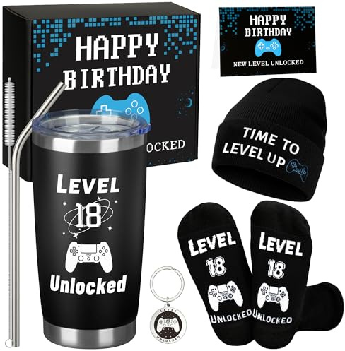 18 Year Old Boy Birthday Gifts Ideas, Gamer Gifts for 18 Year Olds Boys, 18th Birthday Gift Decorations for Son, Presents for a 18th Birthday Boy Gift for Teenage Boys, Kids, Nephew, Grandson, Brother