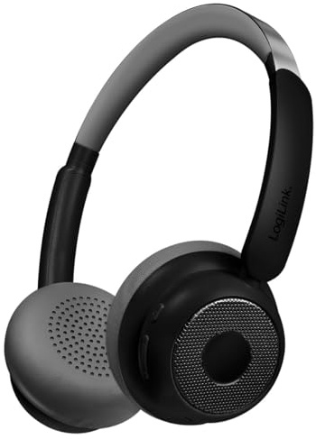 LogiLink BT0072 - BT 6.0 AuraSolo Headset with Additional 3.5 mm Aux, Multifunction Control, 20 Hours Battery Life, Colour: Black