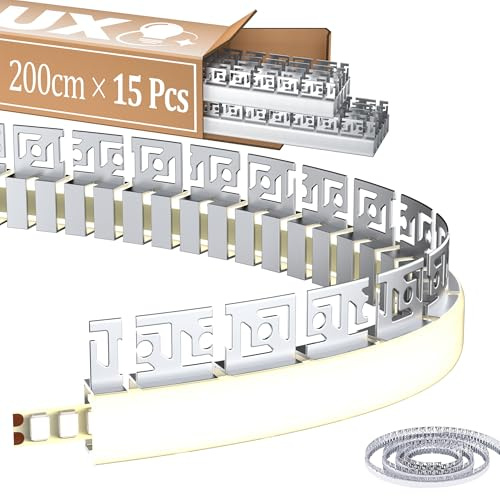 LASLUX 15 x Flexibles LED Profil 2m – Biegbares LED Trockenbauprofil Aluminium-Einbauprofil für Streifen bis 18 mm, Unterputzprofil für Decken & Wände, kreative Kurven, Kreise & S-Formen