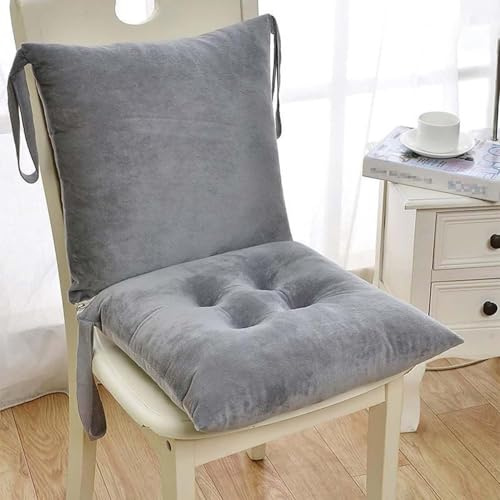 Hoowarm Stuhlauflage Samt Küchen mit Rückenteil Outdoor Indoor Sitzkissen Stuhlkissen mit Bänder Rutschfestes für Garten,Bürostuhl, Esszimmerstühle Niedriglehner Sitzpolster(2,45x45cm/18x18in)