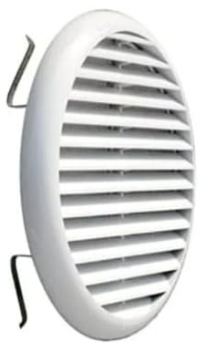 Griglia Aerazione con Rete Anti Insetti – Copertura Foro Aria per Bagno, Cucina e Garage – Ventilazione Muro Interno/Esterno – Facile Installazione Resistente Universale Foro Ø da 8-12,5 cm