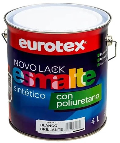 EUROTEX Novolack 4 Litros Esmalte Sintético Naranja Brillante Resistente a las Manchas para Interior y Exterior sobre Metal