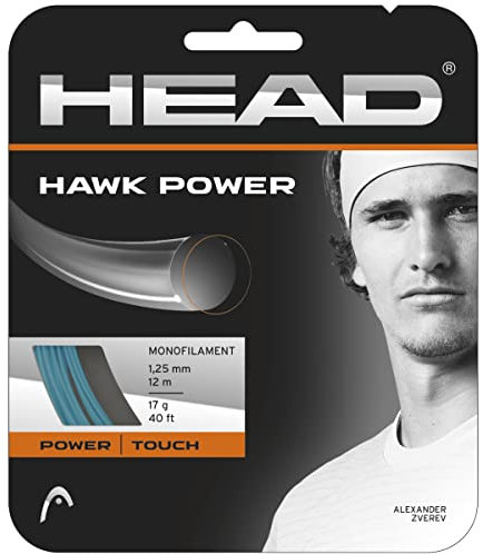 HEAD Unisex-Adult Hawk Power Tennis-Saite, Petrol, 1.30 mm / 16 g