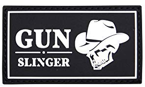 Copytec Gun Slinger Western Cowboy Moral Salon Sheriff USA 3D Rubber Patch 4x7cm #27117