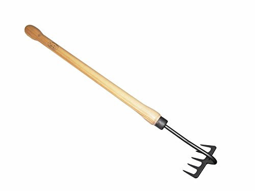 Tierra Garden Dewit 5-Tine Forjado Mano rastrillo con Mango Drop
