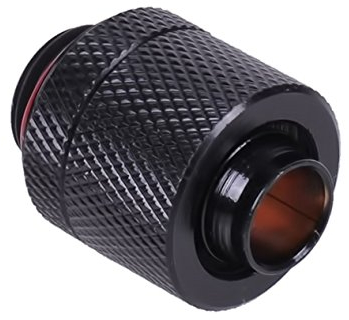 13/10mm (10x1,5mm) Anschraubtülle G1/4 - gerändelt - black matt