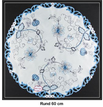 Tischdecke Deckchen, Tischläufer mit wunderschöne Stickerei von SOUNON® - Rund ca. 60cm (Model 006)