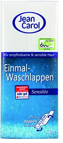 Jean Carol Einmal-Waschlappen, Sensitiv, 13er Pack (13 x 28 Stück)