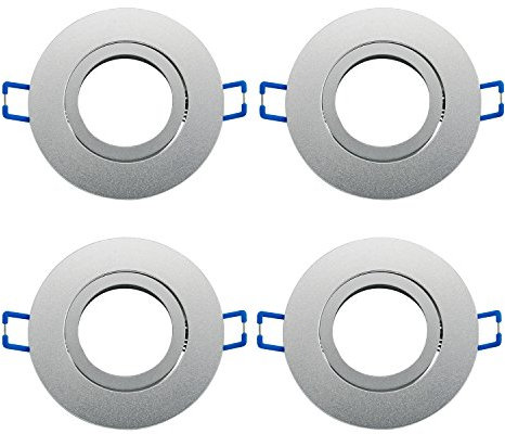 Einbaurahmen schwenkbar mit Druckring Silber gebürstet 4 Stück