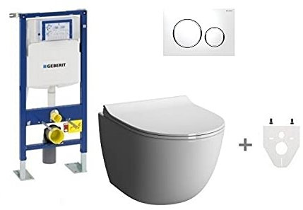 Pack Wc suspendu Geberit sans bride - Sigma20 blanc/chromé brillant