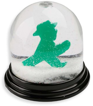 AMPELMANN Schneekugel - Schneemann Geher/Fliegende Trabanten 4-farbig Durchmesser 7x7cm, 115ml