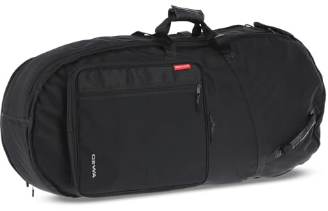 GEWA Premium Gig Bag/Tasche F-oder ES- Tuba - Cordura 600 Denier - Reiß- und wasserfest - 30 mm Polsterung - Sperrholzeinlage für Schallbecher - Zubehörtasche - Rucksack-/Schultergurt - Schwarz