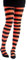 P'tit Clown - 74711 - Collant Opaque Femme - Rayé - Noir, Orange Fluo - Accessoire Fantaisie pour Déguisement Carnaval, Halloween, Fêtes Costumées et Évènements à Thème - Taille Unique