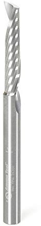 Amana Tool 51497 Metrische SC-Spirale O Einzelnut, Kunststoff-Schneiden, 6 D x 30 CH x 6, SHK x 75 mm, langer CNC-Fräs-Bit mit Spiegel-Finish