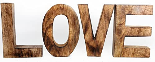 Large Freestanding Decorative Wooden Letters, Love