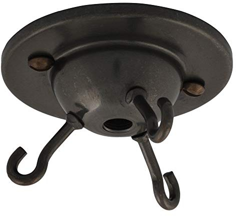 ElekTek Deckenrosette mit 3 Haken Deckenhängeleuchten, Hängeleuchten und Deckenbaldachins und Kronleuchter - Traditionelle Metallausführungen Bronze