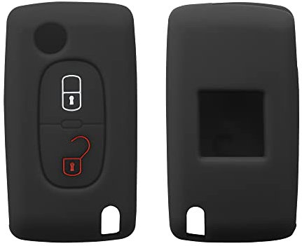kwmobile Cover Chiavi Auto Compatibile con Peugeot Citroen con 2 tasti pieghevole - Custodia Protettiva Chiave Auto Copri Telecomando Gomma - Portachiave Macchina Silicone