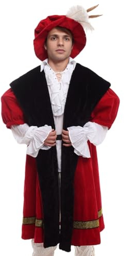 GRACEART König Henry VIII Tudor Herrenkostüm Medieval King Kostüme Adult (Medium)