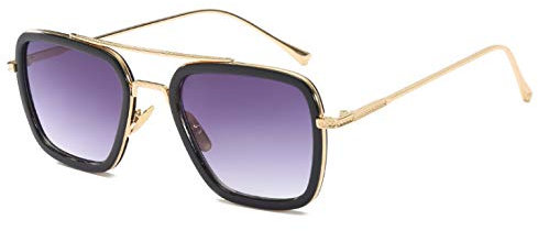 JICIMAOYI Vintage Box glasses Iron Man the same sunglasses men and women general fashion