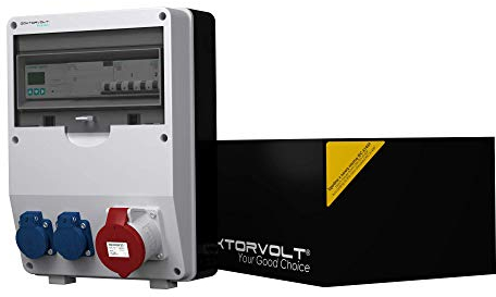 Doktorvolt Stromverteiler Baustromverteiler 32A 2x230V pTD-S/FI 3P Zähler Siemens Und Mennekes