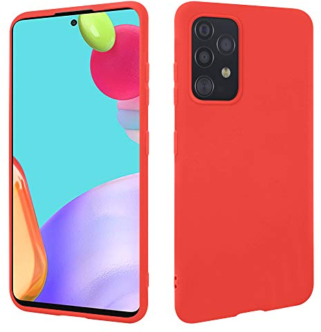 HSP Hülle für Samsung Galaxy A52 5G/4G & A52s 5G [Staubabweisend] Handyhülle | Premium TPU Silikon Case Schutzhülle | Kratzfest Stoßfest Fallschutz | Kabelloses Laden | Passgenau Dünn Matt | Rot