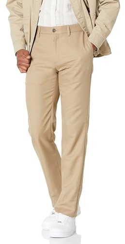 Amazon Essentials Pantalon de Costume Coupe Slim sans Pinces Homme, Brun Kaki, 36W / 34L