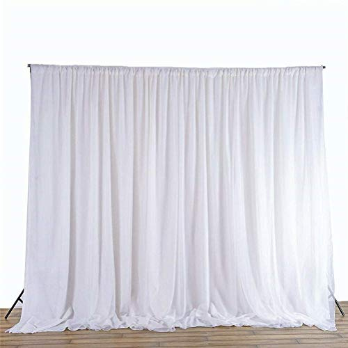 20x10ft Wedding Backdrop White Large Party Backdrop Curtain Smooth Ice Silk Stage Background Curtain for Photography Shoot Photo Booth Props Decoration for Birthday,Baby Shower,Festival Event