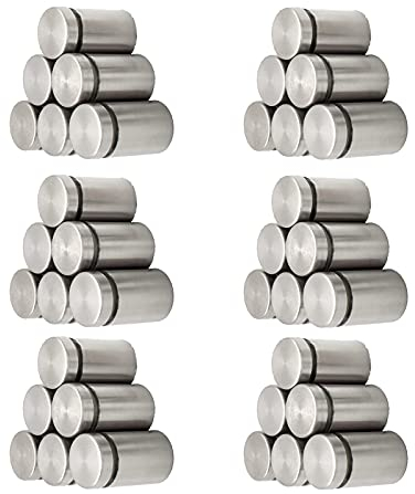 SUpoetry 30 Stück Edelstahl Werbeschraube, Abstandshalter E-delstahl 12 x 20 mm, Edelstahl Werbung Schraube G-las, Schraube Glas Standoff Halter für Montieren und Befestigung Des Glases (Silber)