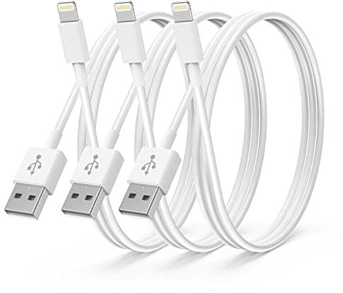 CyvenSmart 3Pack Apple MFi Certified iPhone Charger 2M,iPhone Lightning to USB A Cable 2 Meters,Fast Charging Lead for 12 SE 2020 11 Xs Max XR X 8 Plus 7 6 5s iPad Pro (2M, White, 3)