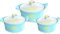 Sterling Ventures Roman Thick Insulated Thermal Food Container Casserole Hot Pot Set 3PC 1.6L/2.4L/3L (Blue)