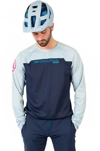 Endura MT500 Burner Long Sleeve Mens Cycling Jersey - Blue