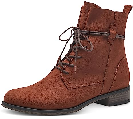 MARCO TOZZI Damen Stiefeletten zum Schnüren Flach Winter, Braun (Cognac), 40