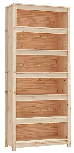 vidaXL Bücherregal, Bücherschrank mit viel Stauraum, Standregal für Schlafzimmer Wohnzimmer Büro, Büroregal Aufbewahrungsregal Regal, Massivholz Kiefer